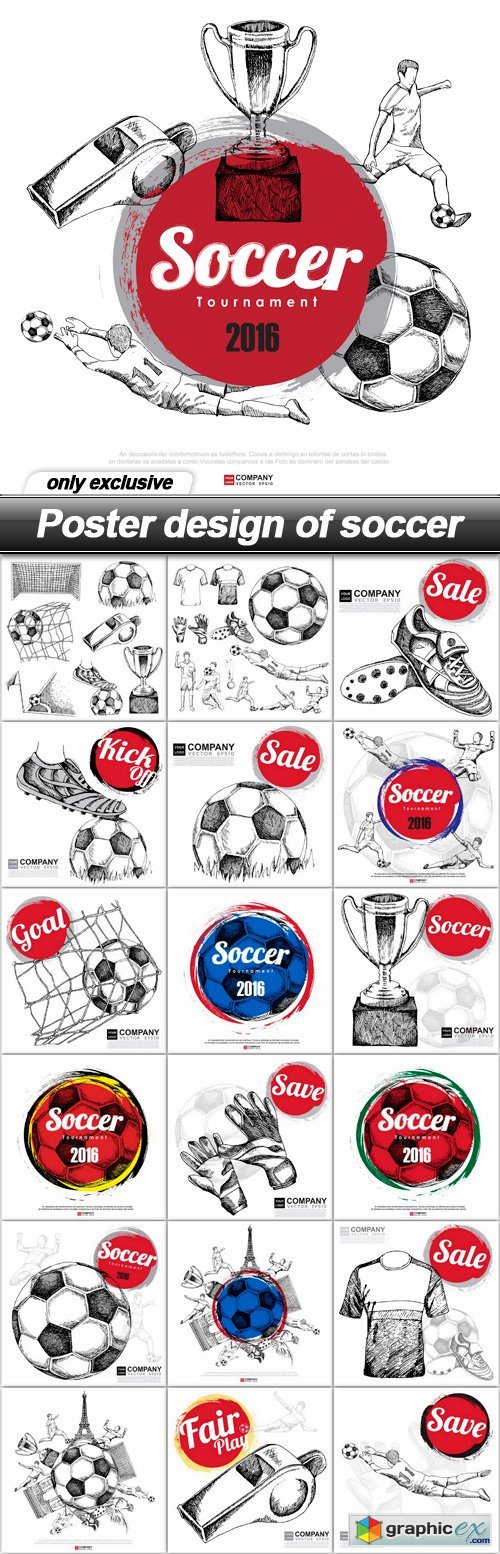 Poster design of soccer - 19 EPS