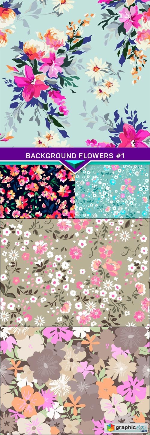 Background flowers #1 5x EPS