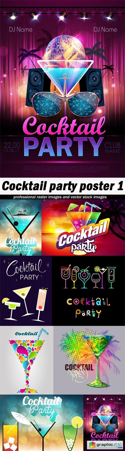 Cocktail party poster 1-8 EPS