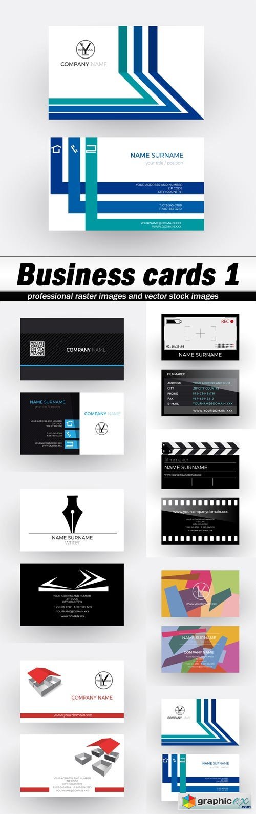 Business cards 1-7 EPS