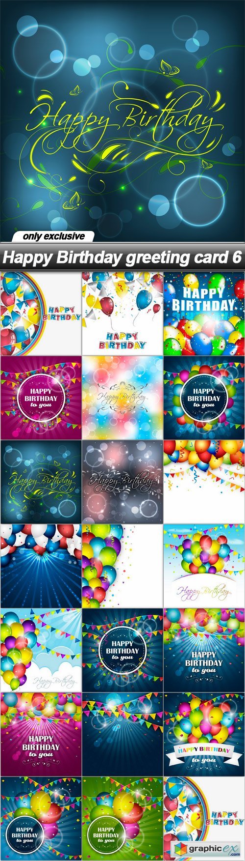 Happy Birthday greeting card 6 - 20 EPS