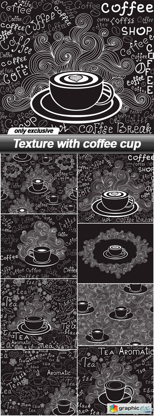 Texture with coffee cup - 8 EPS