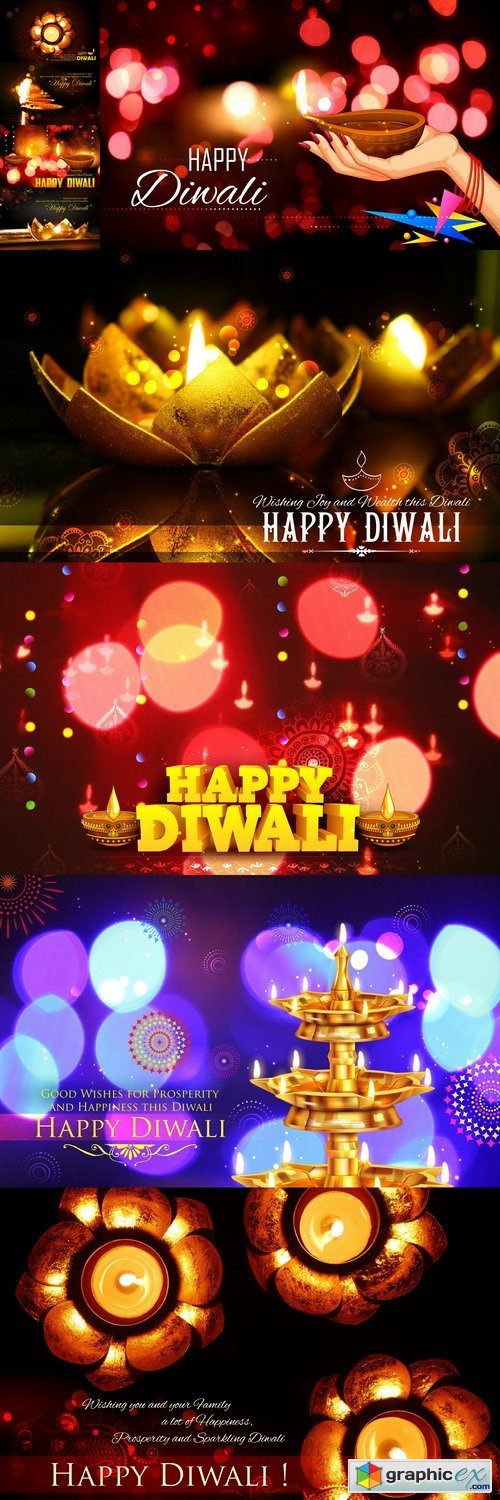 Golden diya stand on abstract Diwali background 2