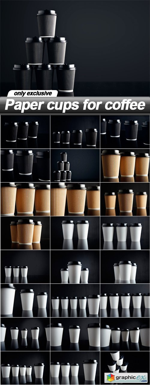 Paper cups for coffee - 25 UHQ JPEG