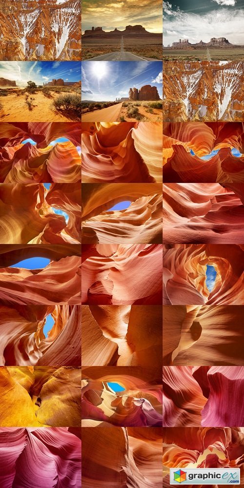 Background of sculpted stone in Antelope slot Canyon