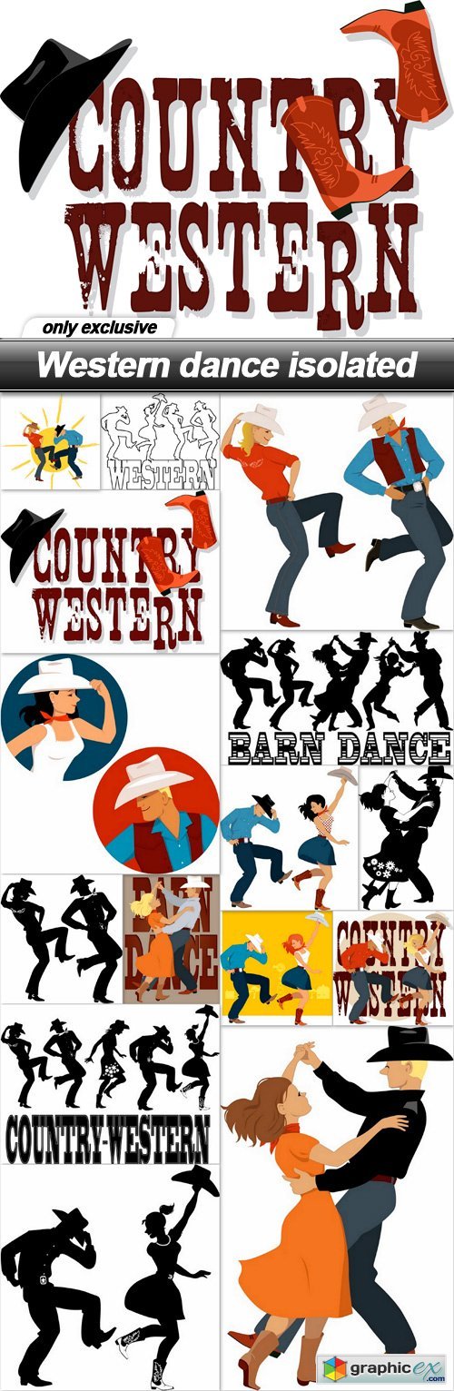 Western dance isolated - 15 EPS