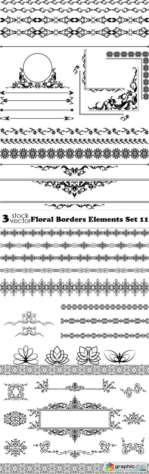 Floral Borders Elements Set 11