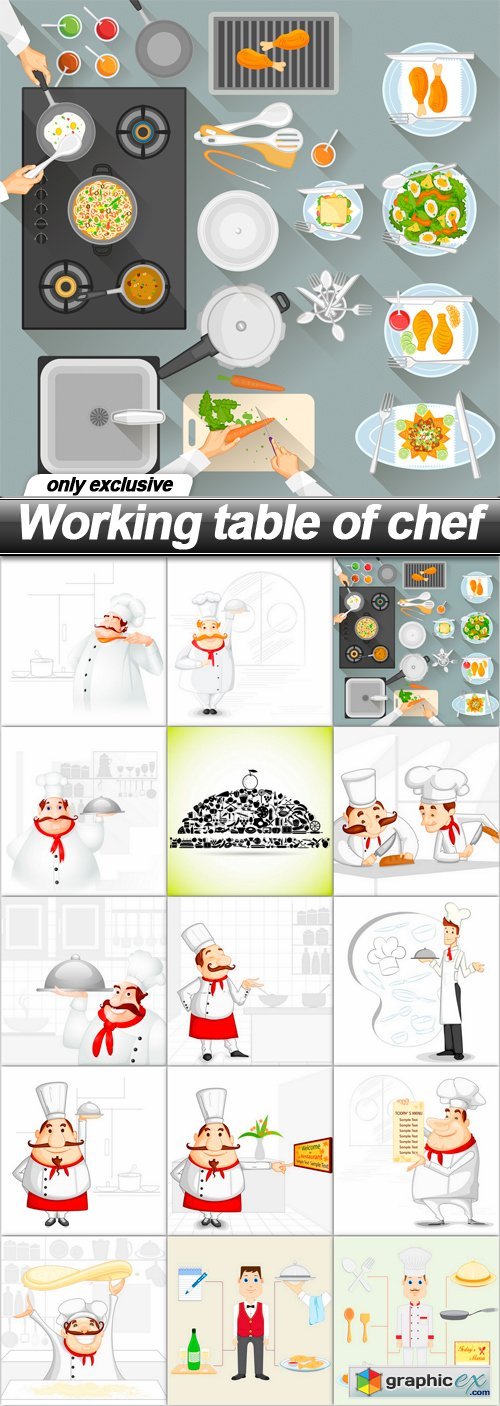 Working table of chef - 15 EPS