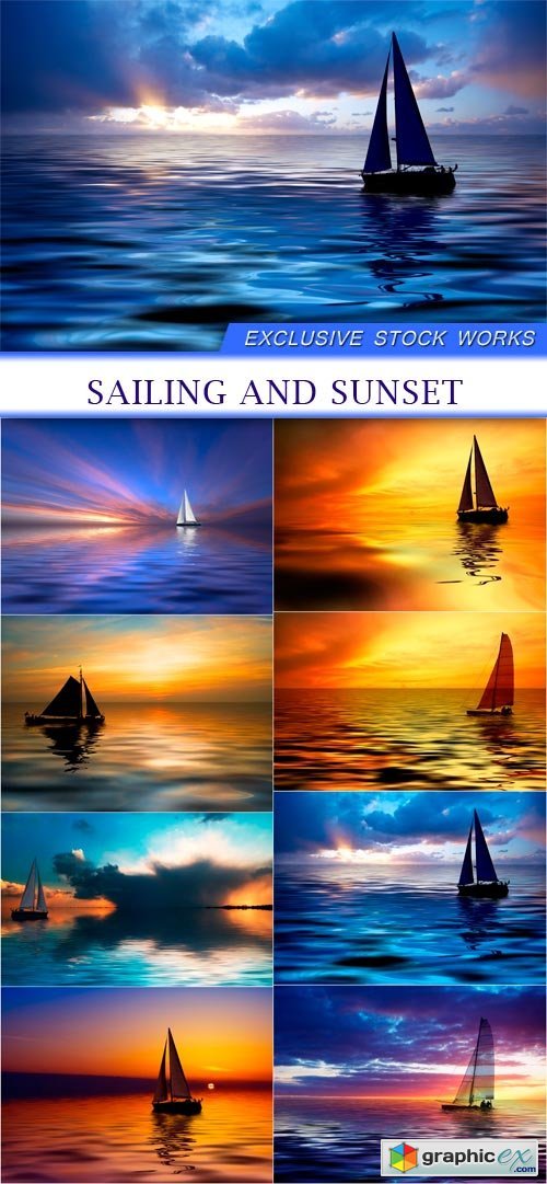 sailing and sunset 8X JPEG