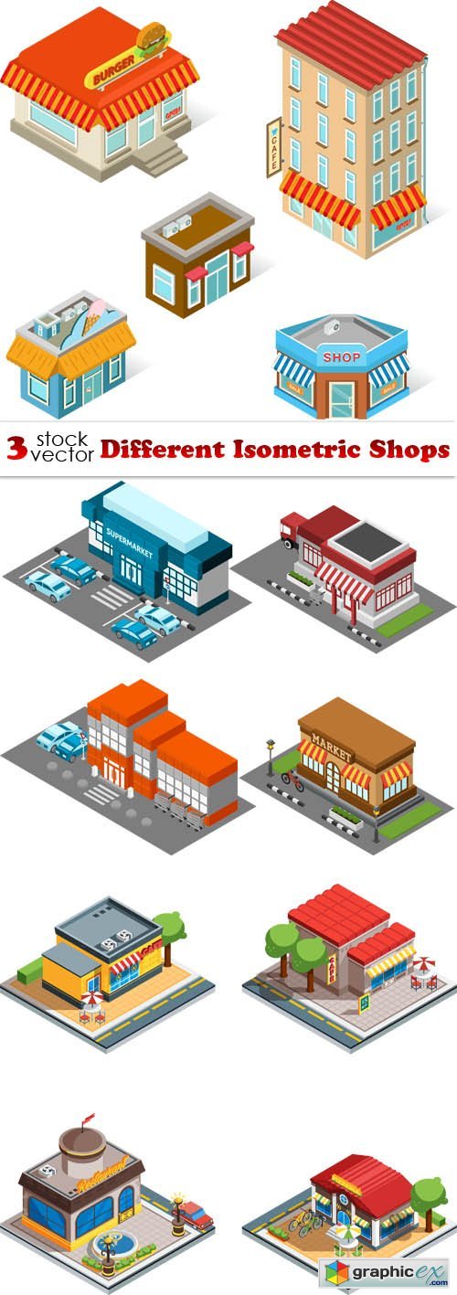 Different Isometric Shops