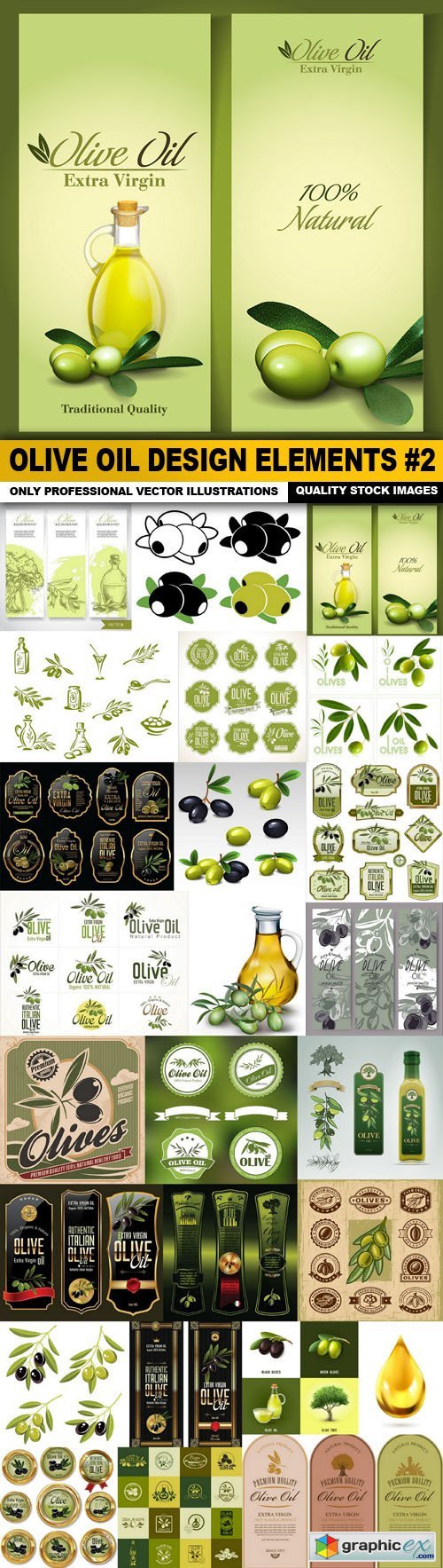 Olive Oil Design Elements #2
