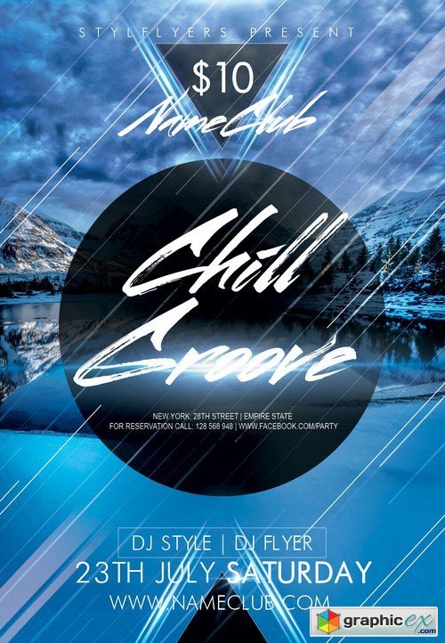 Chill Groove PSD Flyer Template + Facebook Cover