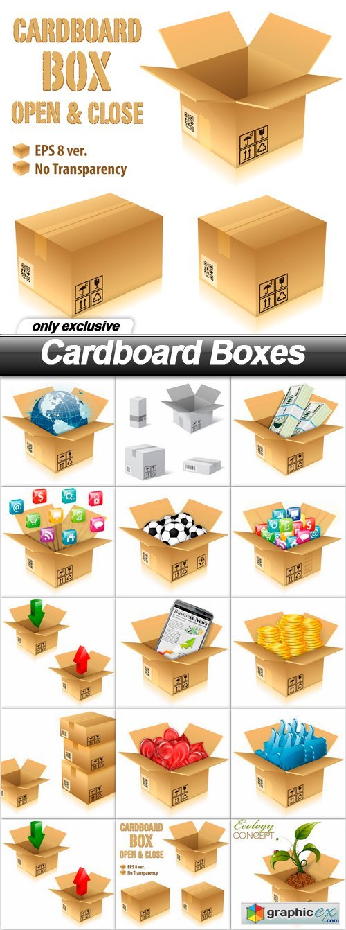 Cardboard Boxes - 15 EPS