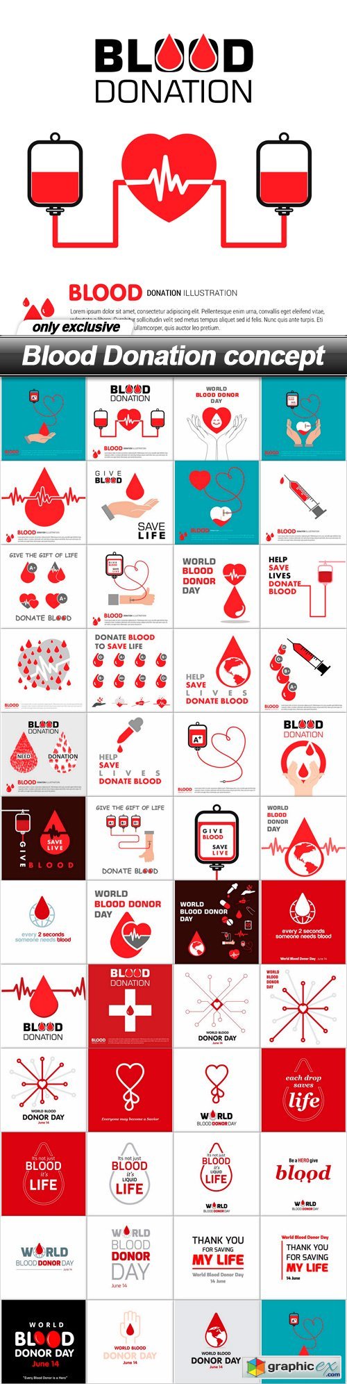 Blood Donation concept - 47 EPS