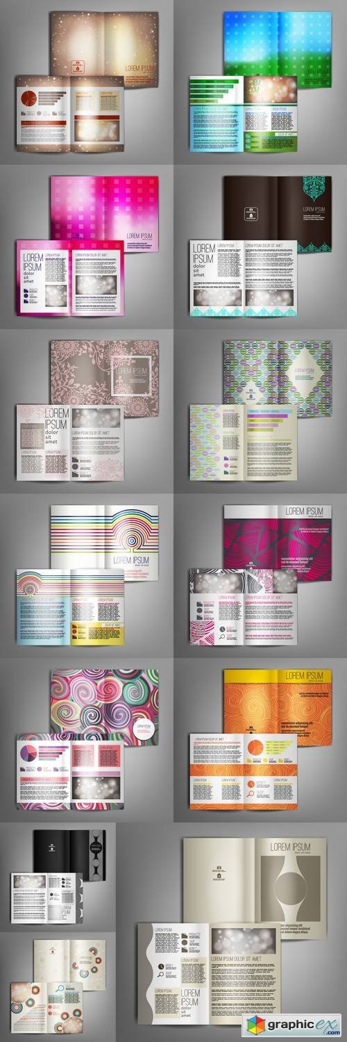 Brochure Template Design with Abstract Pattern