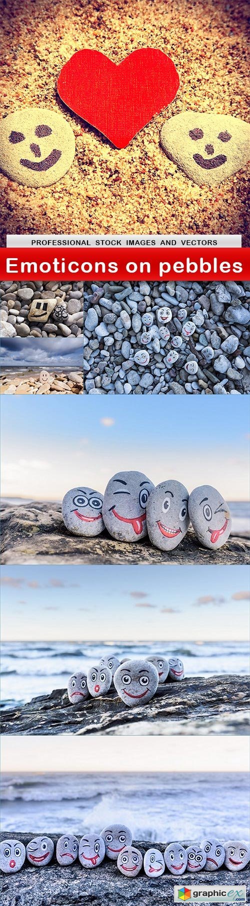 Emoticons on pebbles - 7 UHQ JPEG