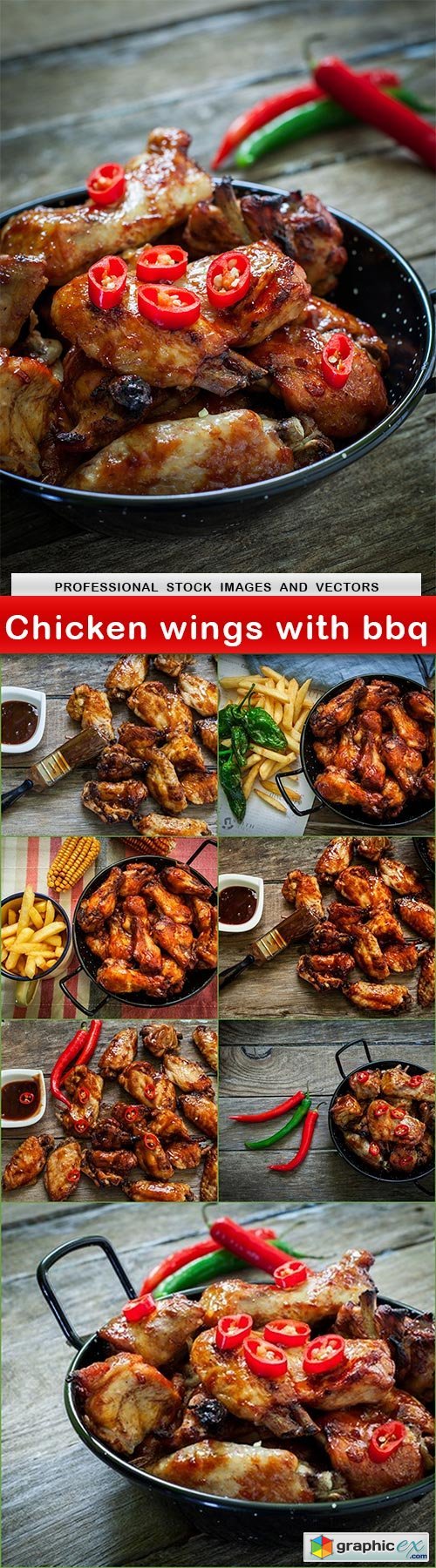 Chicken wings with bbq - 8 UHQ JPEG