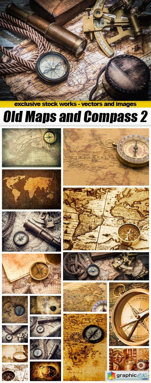 Old Maps and Compass 2 - 20xUQH JPEG