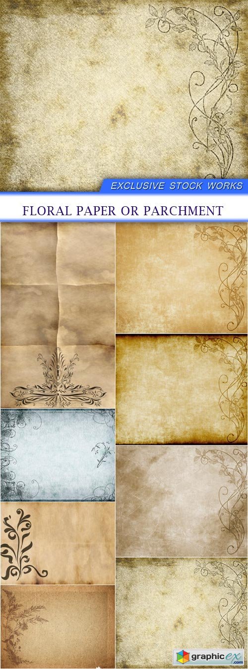 floral paper or parchment 8x JPEG