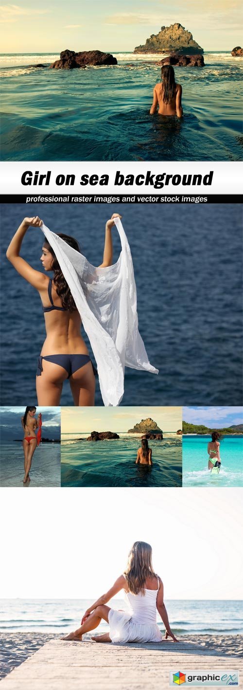 Girl on sea background - 5 UHQ JPEG