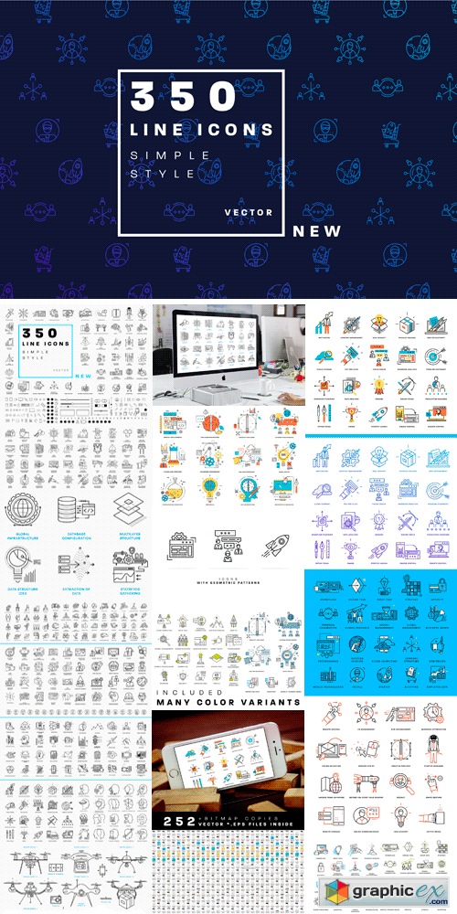 +350 Line Business Icons Collection