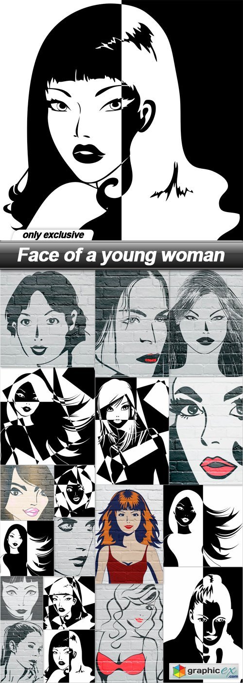 Face of a young woman - 18 EPS