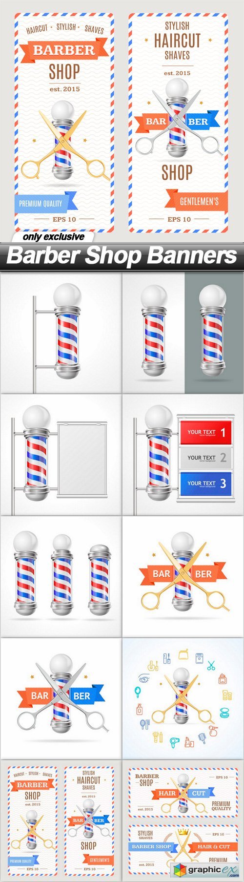 Barber Shop Banners - 10 EPS