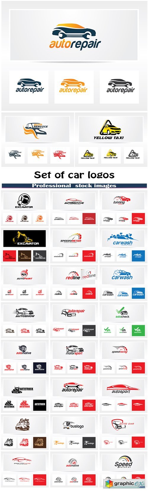 Set of car logos