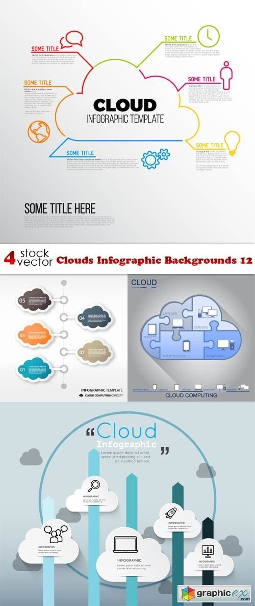 Clouds Infographic Backgrounds 12
