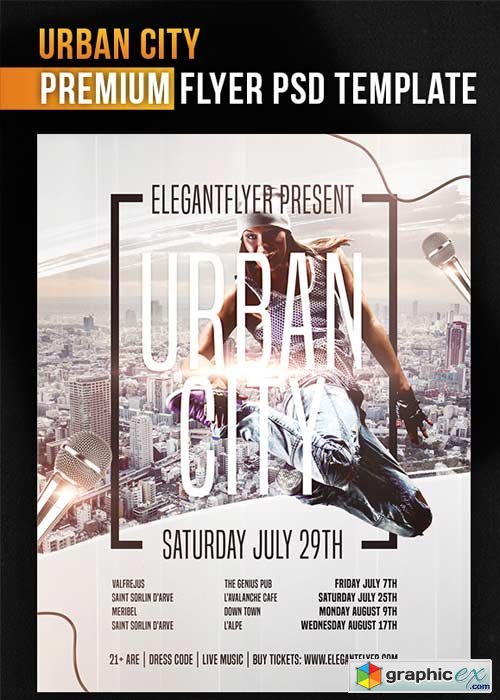 Urban City Flyer PSD Template + Facebook Cover