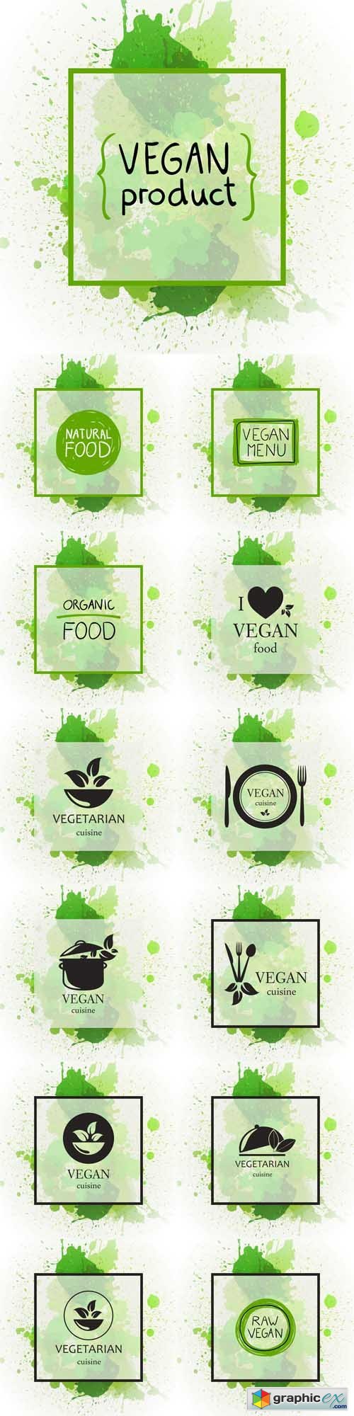 Vegan Banners on a Vintage Background