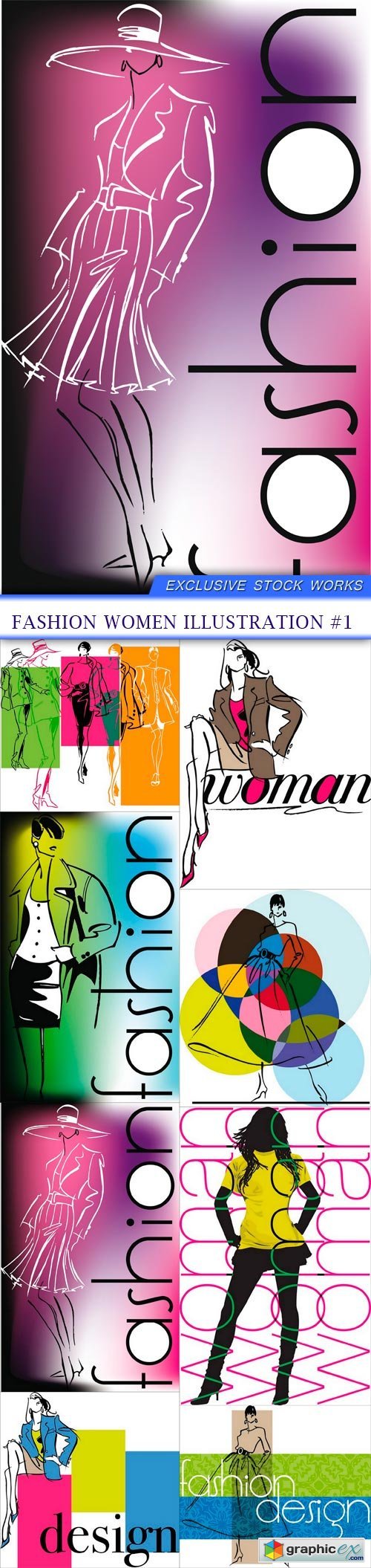 Fashion Women illustration #1 8X EPS