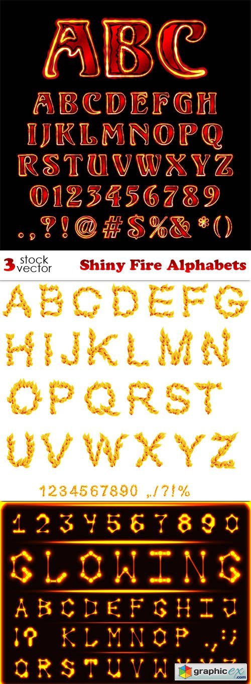 Shiny Fire Alphabets