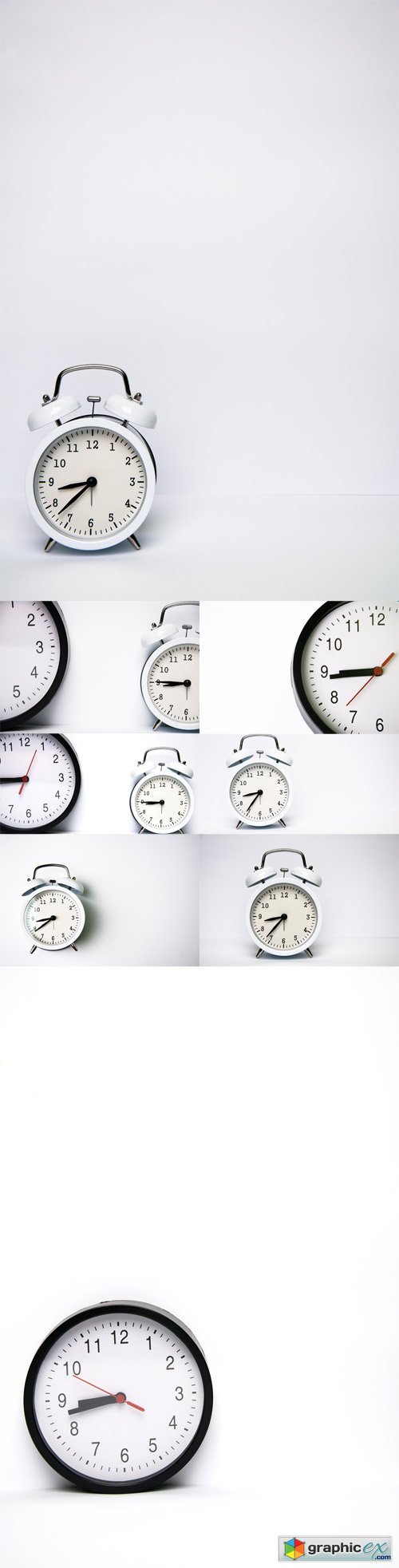 Photo Set - Clocks Isolated on White Background