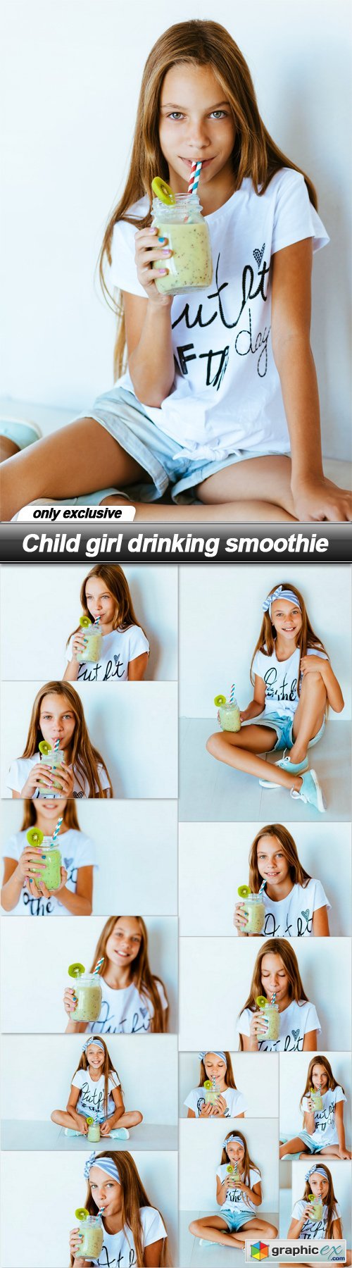 Child girl drinking smoothie - 13 UHQ JPEG