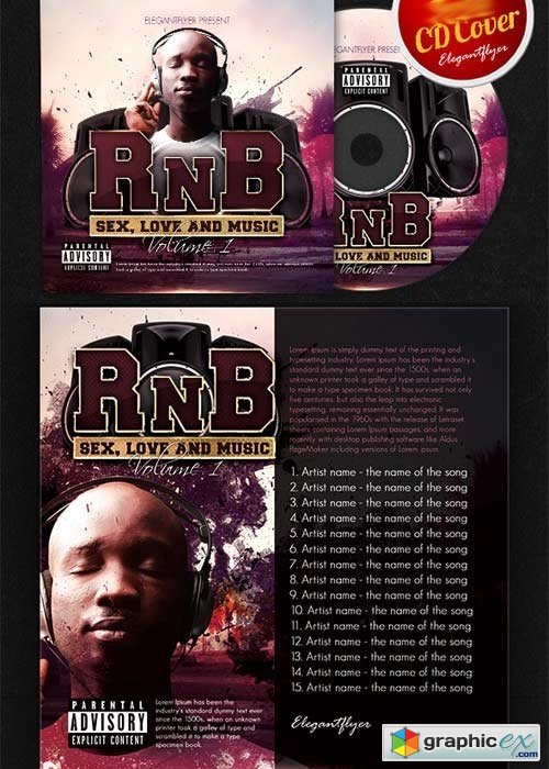 RnB Music CD Cover PSD Template