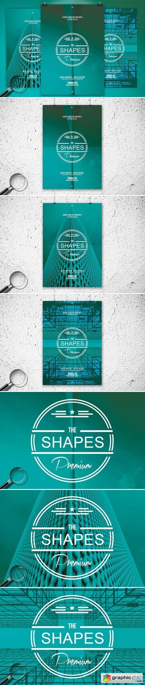 The Shapes | 3in1 Flyer Template