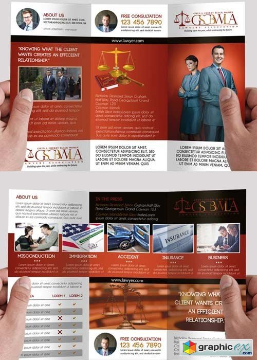 Lawyer Premium Tri-Fold PSD Brochure Template