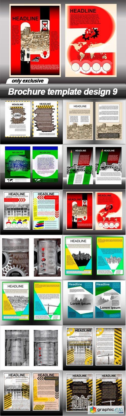 Brochure template design 10 - 14 EPS