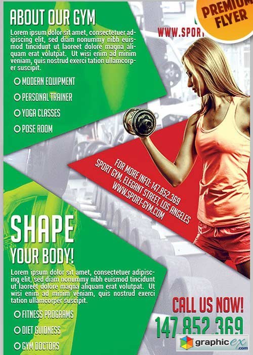 Shape Your Body V1 Flyer PSD Template + Facebook Cover