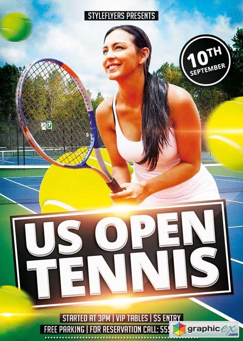 Open Tennis V2 PSD Flyer Template