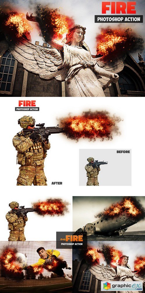 Add Fire Photoshop Action