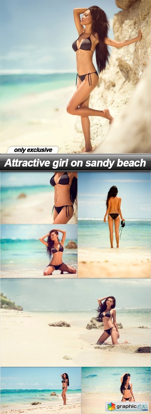 Attractive girl on sandy beach - 7 UHQ JPEG