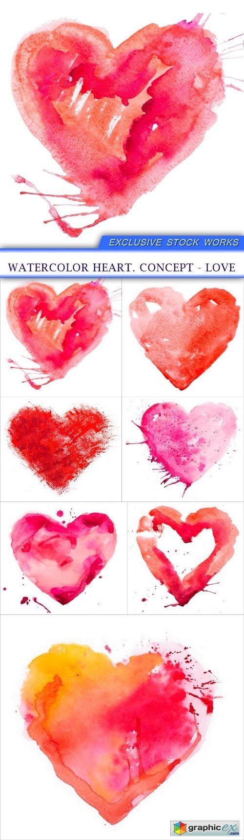 watercolor heart. Concept - love 7X JPEG