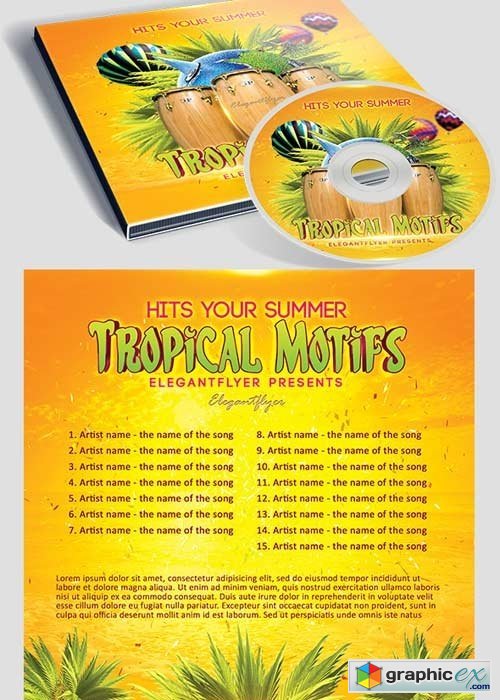 Tropical Motifs CD Cover PSD Template
