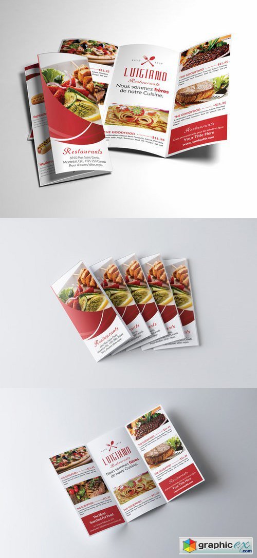Restaurant Menu Tri-fold Brochure