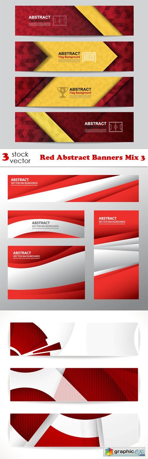 Red Abstract Banners Mix 3
