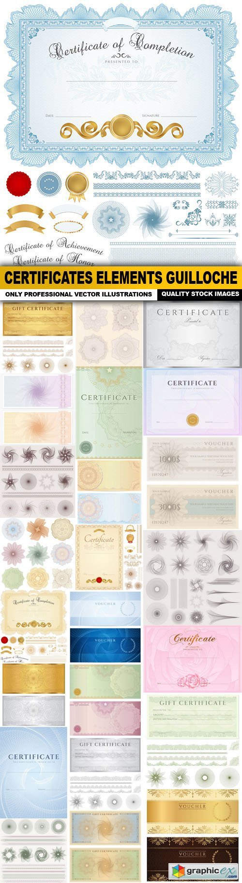 Certificates Elements Guilloche - 25 Vector