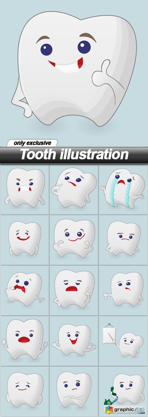 Tooth illustration - 16 EPS