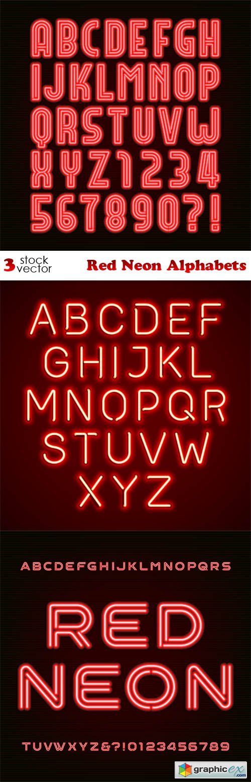 Red Neon Alphabets
